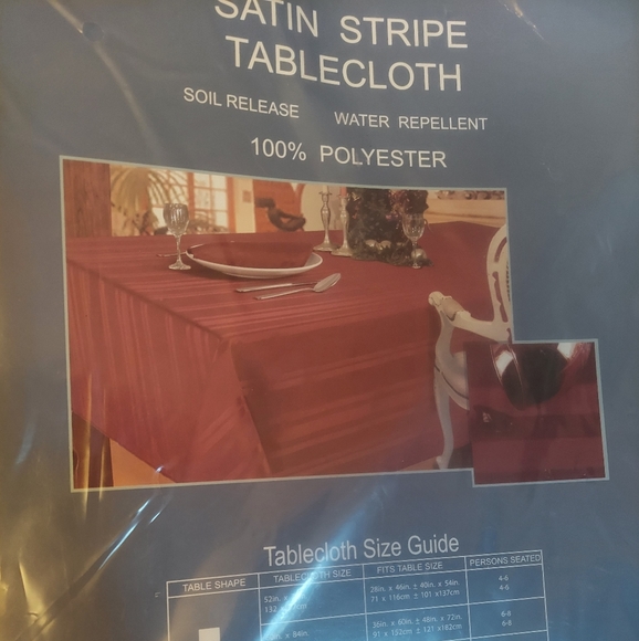 Satin Stripe Tablecloth - Picture 3 of 5